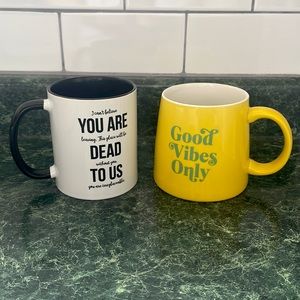 Lot of 2 Printed Mugs 8 oz